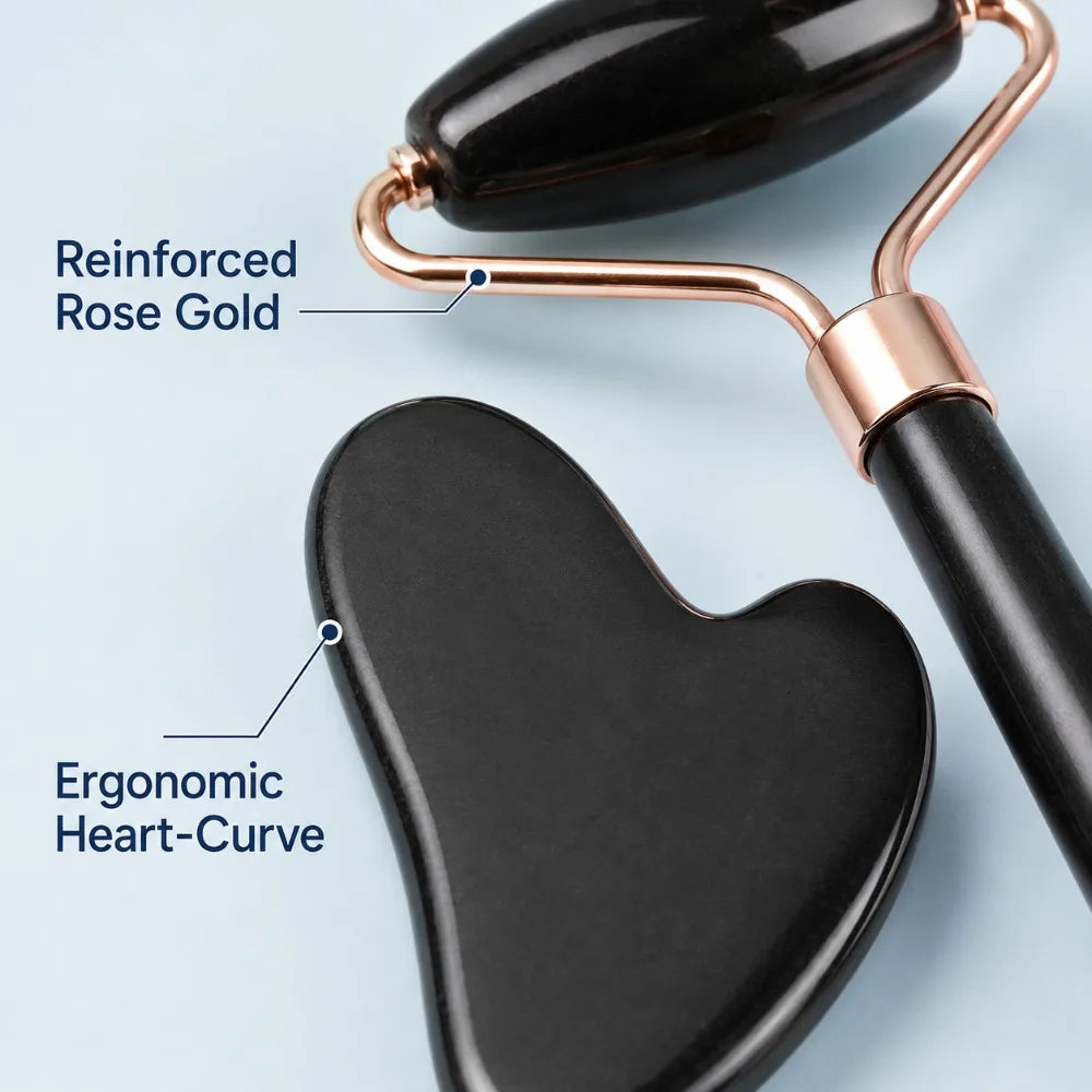 3-teiliges Eis-Gesichtsroller & Gua-Sha Massage Set